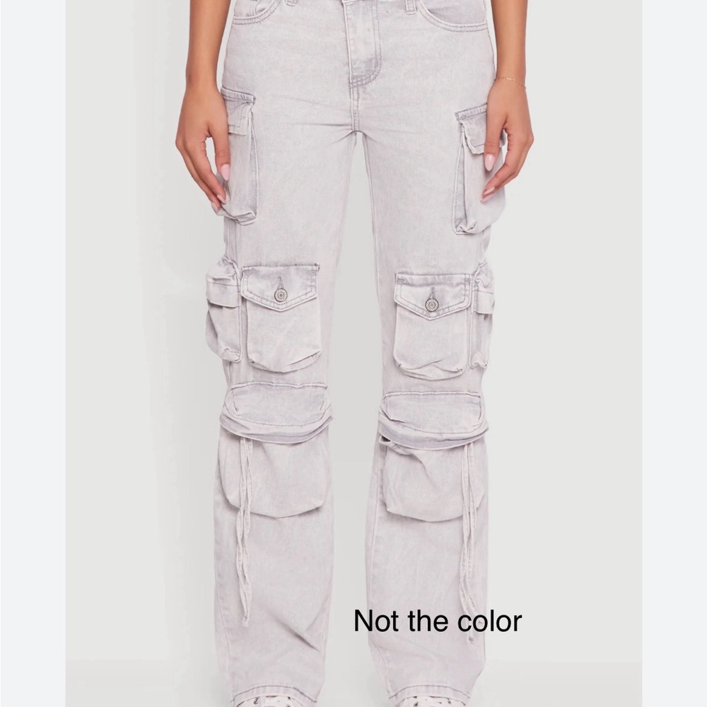 VIP Jeans Cargo Pants 26 Strap‎ Utility Wide Leg Skater Rave Y2K - Picture 8 of 8